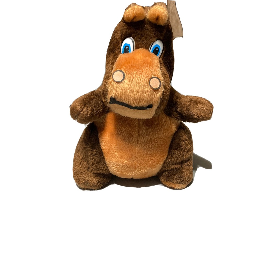 Vintage Brown Stuffed Bear? Hippo? Made Korea Plush Unigue